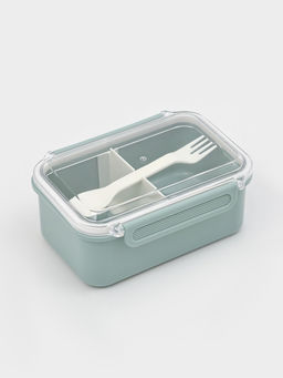 Ланч - бокс, контейнер для еды «Нордик», с приборами, 2 ячейки, 700 мл, 17×12.5×7, пластик, МИКС