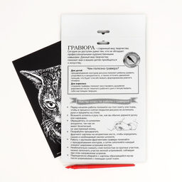 Гравюра Британская кошка с металлическим эффектом серебра А5 - Школа талантов фото 3