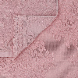 Полотенце махровое "Династия" 50х90см, хлопок 100%, ажурный кант, розовый (Китай)