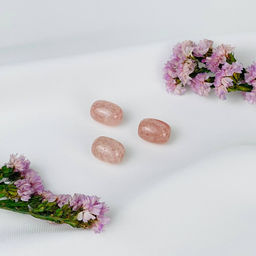 Бусины для украшений из Клубничного кварца (3 шт)