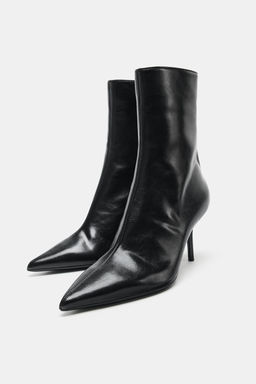 CRACKLED-EFFECT HIGH-HEEL ANKLE BOOTS - Zara фото 4