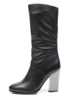 04-YF189-010M BLACK Полусапоги зимние женские (натуральная кожа, натуральный мех (еврозима))