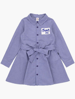 Платье из набивного хлопка с пояском UD 3736 син круп клетка - Mini maxi фото 13