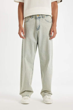 Джинсовые брюки Baggy Fit с широким узором и нормальной талией, широкие брюки