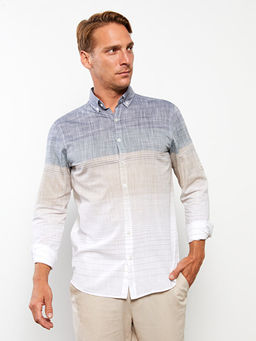 Regular Fit Uzun Kollu ?izgili Poplin Erkek G?mlek