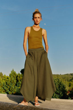 PANTAL?N CULOTTE ASIM?TRICO / Khaki