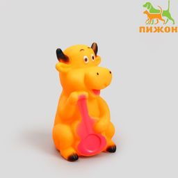 Игрушка пищащая Корова для собак, 10 см, микс цветов