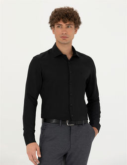 Siyah Slim Fit Uzun Kollu G_mlek