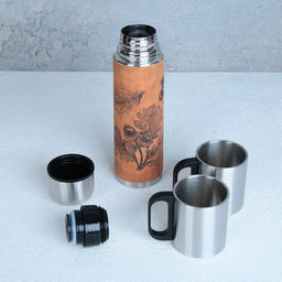 Подарочный набор «Листья»: термос 500 мл, кружка 2 шт х 170 мл