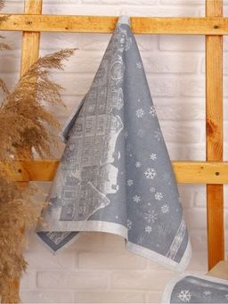 Полотенце Премиум Зимний город-сер. 50*70 см. - Лен поволжья фото 2