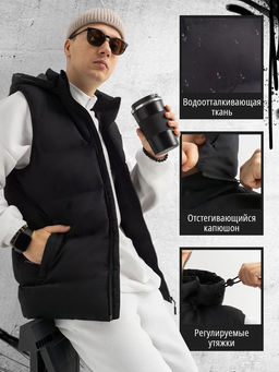 Жилет с капюшоном, утепленный стеганный универсальный Saimaa  фото 14