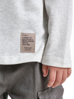 Толстовка для мальчика с шевроном 22-1124 темно-серый меланж - Mini maxi фото 26