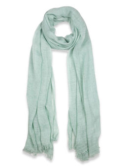 Палантин мятного цвета с бахромой