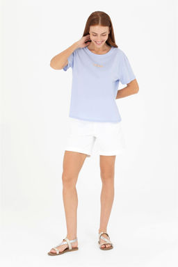 Женская синяя футболка с круглым вырезом Неожиданная скидка в корзине - U.s. polo assn фото 4