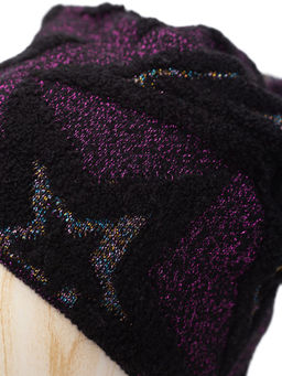 Шапка жен. шерсть+виск+мет LB-N88023 black/violet multicolor - Labbra фото 3