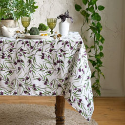 Скатерть Доляна Olives 149×250 см, 100% хлопок, рогожка 164 г/м²