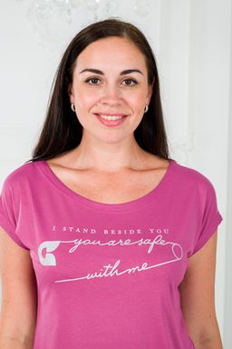 Футболка женская из вискозы Лирика брусника You are safe - Амадэль фото 5