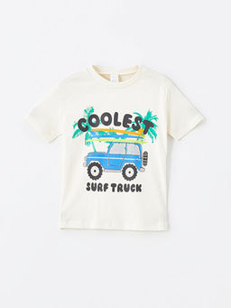 Bisiklet Yaka Bask?l? Erkek Bebek Ti??rt