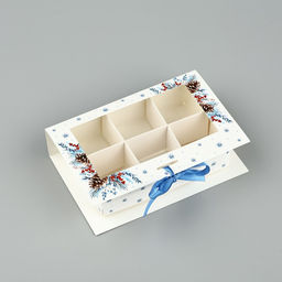 Цена за 5 шт. Коробка под 6 конфет с ячейками «С Новым годом!» 14.5×9.5×3.5 см