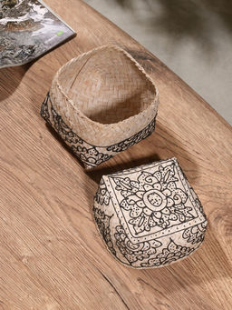 Корзинка плетёная «Бонтанг», 12×12×10 см, бамбук, светлая