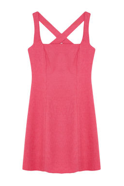 Fusya A-Kesim Kare Yaka Mini Dokuma Elbise TWOSS23EL01549