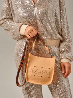 Сумка кожаная на плечо Azaro 30996 персик