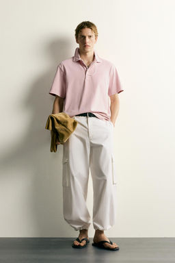 POLO ESTRUCTURA REGULAR FIT / Rosa / Blanco