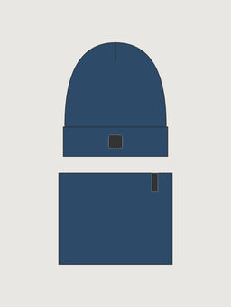 Комплект шапка и снуд 12л22926 джинс