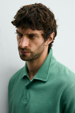 POLO REGULAR FIT ESTRUCTURA / Verde fuerte - Zara фото 6