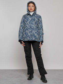 Горнолыжная куртка женская зимняя большого размера темно-серого цвета 2270-1TC - Chunmai фото 20