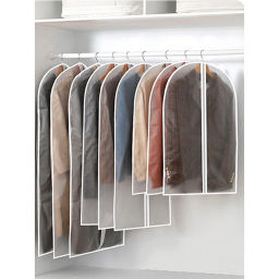 Цена за 3 шт. Чехол для одежды "ИДЕЯДОМА", цвет белый / прозрачный, 60*100см (пакет)