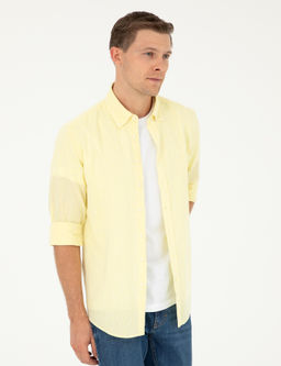 Sar_ Slim Fit Keten Kar___ml_ G_mlek
