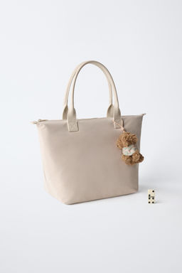 SHOPPER NYLON CHARM PERRITO / Blanco Crudo - Zara фото 6