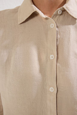 TRENDYOLMILLA Mint %100 Keten Oversize Gomlek TWOSS24GO00121  фото 7