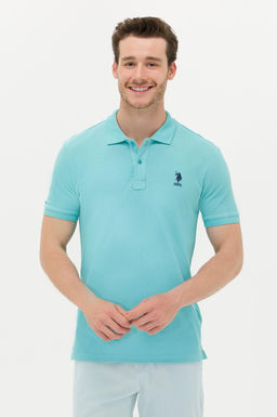 U. S. Polo Assn Мужская мятная базовая футболка с воротником-поло - U.s. polo assn фото 4