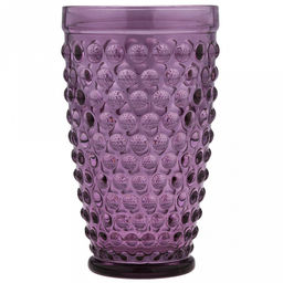 Сидней Стакан стеклянный 450мл, д8,3см, h14,5см, рельефное, цветное стекло, цвет - аметистовый (Китай) Цена указана за штуку. В коробке 6 штук. - Домашняя мода фото 2