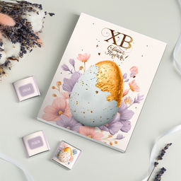 Набор 12 шоколадок "ХВ - Светлой Пасхи (яичко с золотом)"