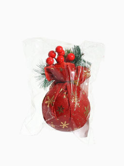 Ёлочный шар новогодний «Блеск рождества» снежинки, 8×12 см, красный