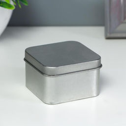Цена за 3 шт. Шкатулка для украшений, мелочей «Квадрат серебряный», металл, 6×6×4 см