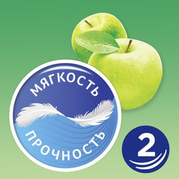 Туалетная бумага Zewa Плюс «Яблоко», 2 слоя, 12 рулонов