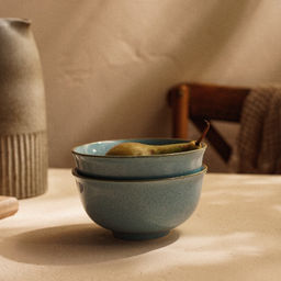 Салатники SL Home Аззура, 750 мл, d=15 см, набор 2 шт., фарфор, голубые