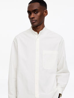 Camisa de popelina con cuello mao - H&m фото 8