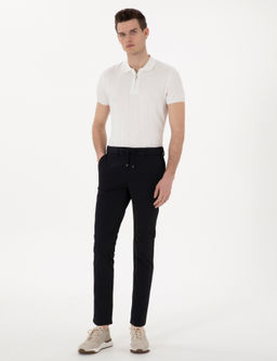 Siyah Slim Fit Jogger Kanvas Pantolon