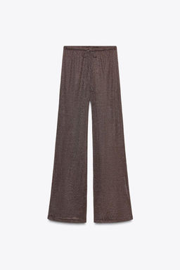 METALLIC THREAD PALAZZO TROUSERS - Zara фото 6