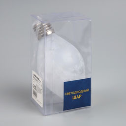 Ёлочный шар Снежный шар, 7x14 см, 1 LED, от батареек LR44x3, свечение тёплое белое - Luazon lighting фото 4