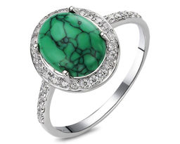 Кольцо, бирюза пресс. зеленая, СПН4202