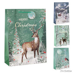 Цена за 12 шт. Пакет подарочный 31х42х12см / 5286ХL /уп 12/300/Новый год - ГалеонТрейд фото 9