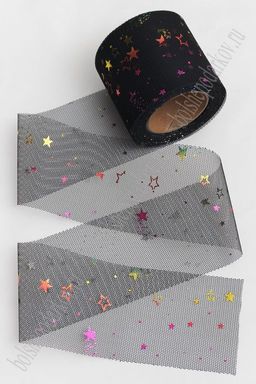 Фатин Звездочки 5,5 см*15 ярд (SF-6040) черный №2