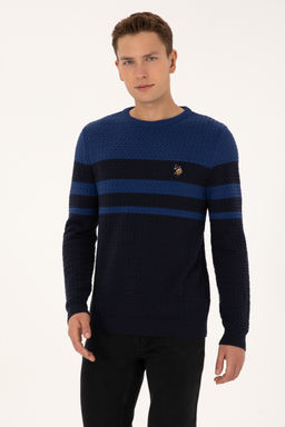 Erkek Slim Fit Bisiklet Yaka Lacivert Kazak - U.s. polo assn фото 8