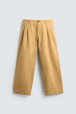 PANTAL?N CHINO STRAIGHT FIT ALGOD?N - LINO / Beige - Zara фото 7